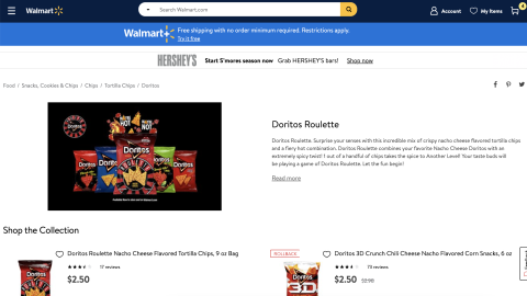 Walmart Doritos Roulette E-Commerce Page