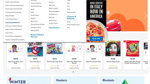 Walmart Sam's Choice Italia Category Drop-Down Ad