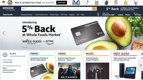 Amazon '5% Back at Whole Foods' Carousel Ad