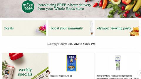 Prime Now 'From Your Whole Foods Store' Leaderboard Ad