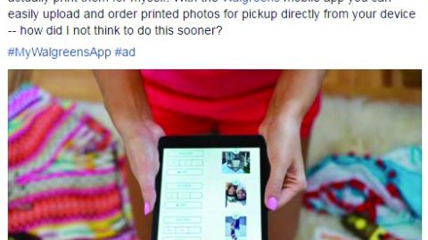 Katie's Bliss Walgreens 'Order Printed Photos' Facebook Update