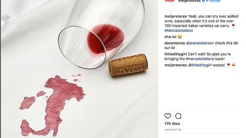 Meijer 'Spilled Wine' Instagram Update