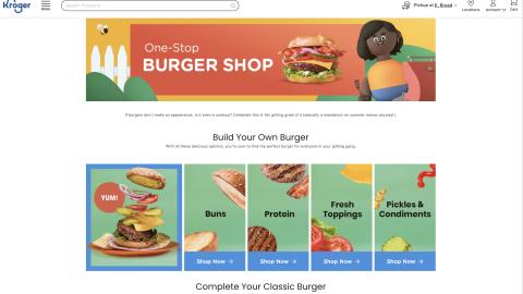 Kroger 'One-Stop Burger Shop' Web Page