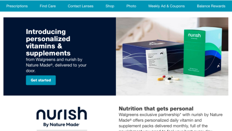 Walgreens.com Nurish by Nature Made Landing Page