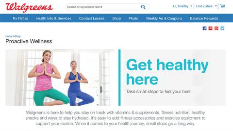 Walgreens 'Get Healthy Here' Landing Page