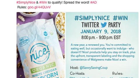 Walgreens '#SimplyNice' Twitter Party Retweet