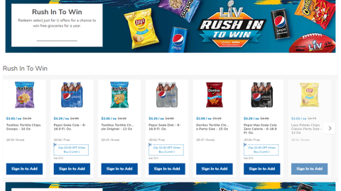 Albertsons PepsiCo/Frito-Lay 'Rush in to Win' Shop