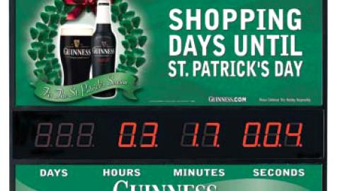 Guinness St. Patrick's Day Bar Clock