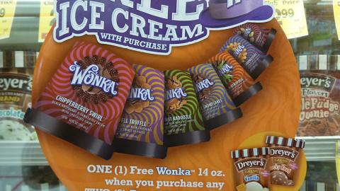 Wonka 'Free Ice Cream' Cooler Cling