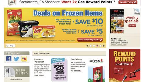 Safeway 'Deals on Frozen Items' Carousel Ad