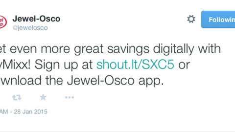 Jewel-Osco MyMixx Tweet