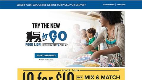Food Lion 'Try the New Food Lion to Go' Leaderboard Ad